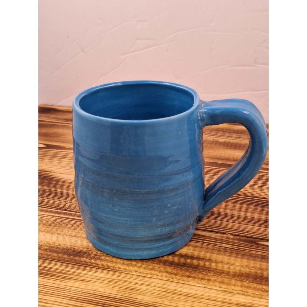 Studio Art Pottery Baby Blue Glaze Coffee Mug Signed